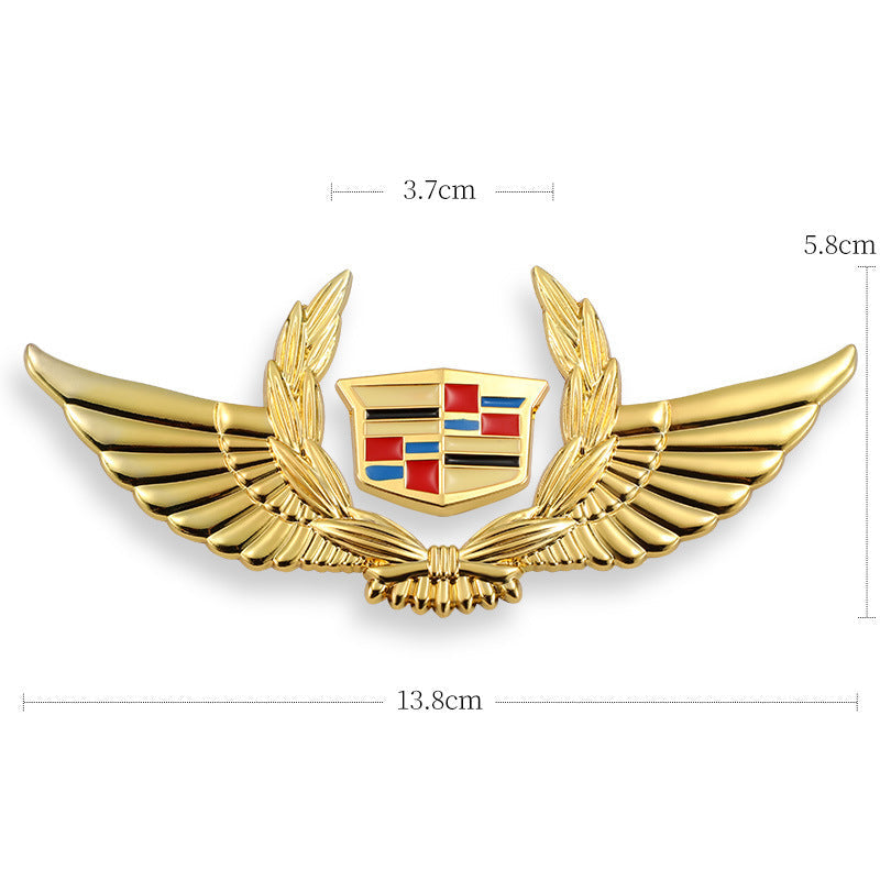 3D car gold body stickers to block scratches decorative stickers wings side label car logo stickers