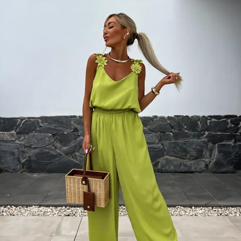 🔥Women's Sleeveless Wide Leg Jumpsuit