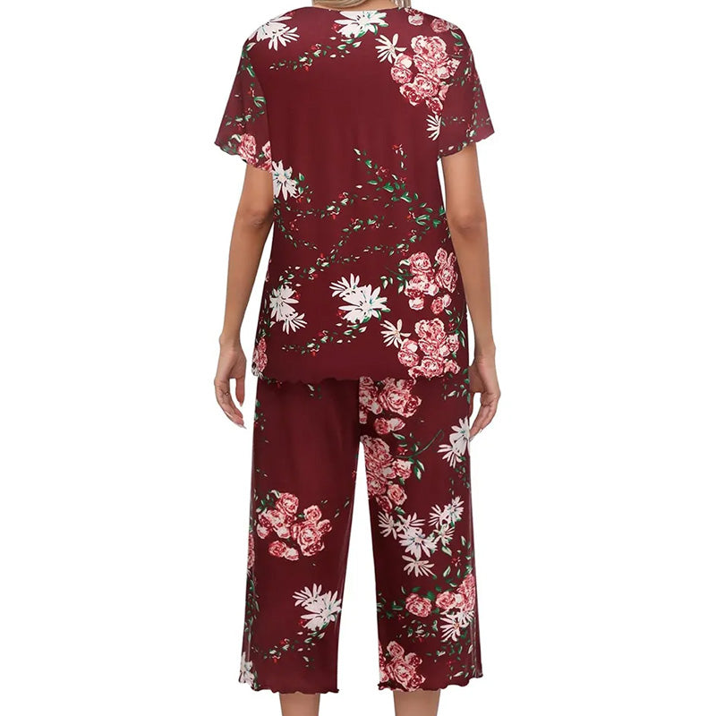 🎁Hot Sale 50% OFF⏳Women's Printed Top & Pants Sleepwear Set