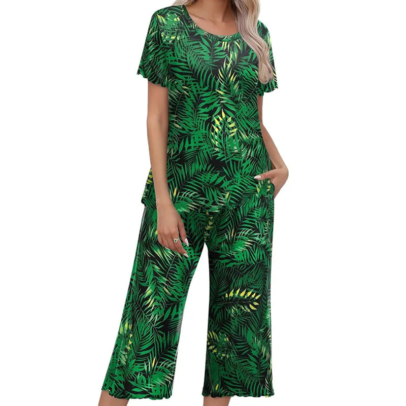 🎁Hot Sale 50% OFF⏳Women's Printed Top & Pants Sleepwear Set